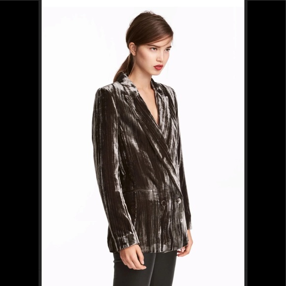 NWT H & M Crushed Velvet Blazer size 10 - Picture 4 of 12